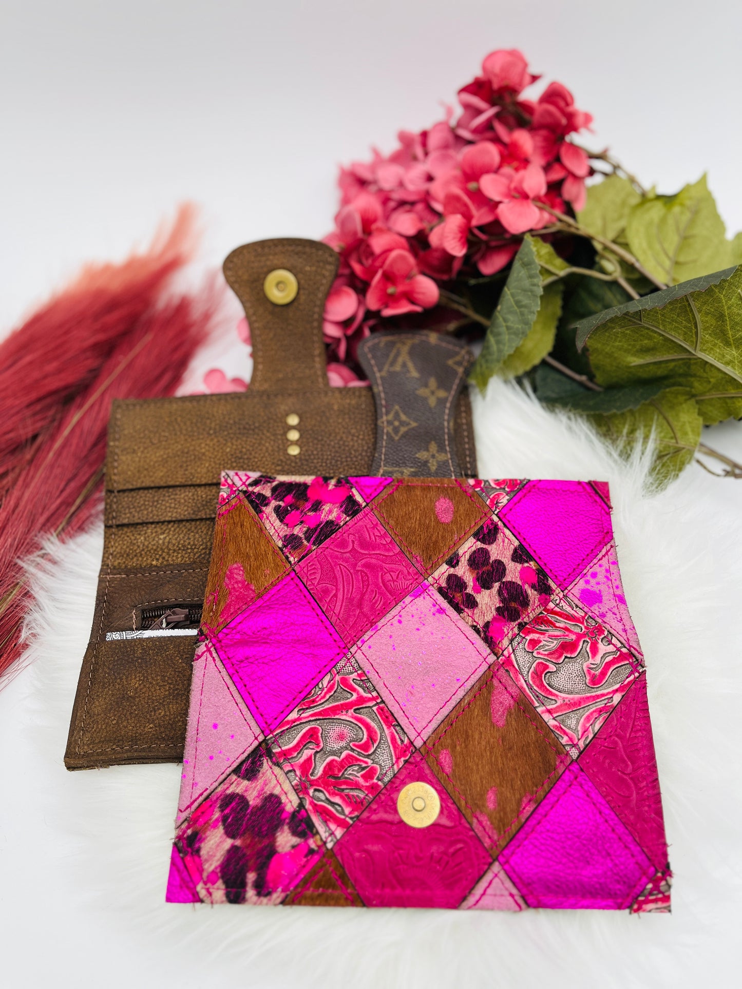 Pinky Patchwork Small Wallet