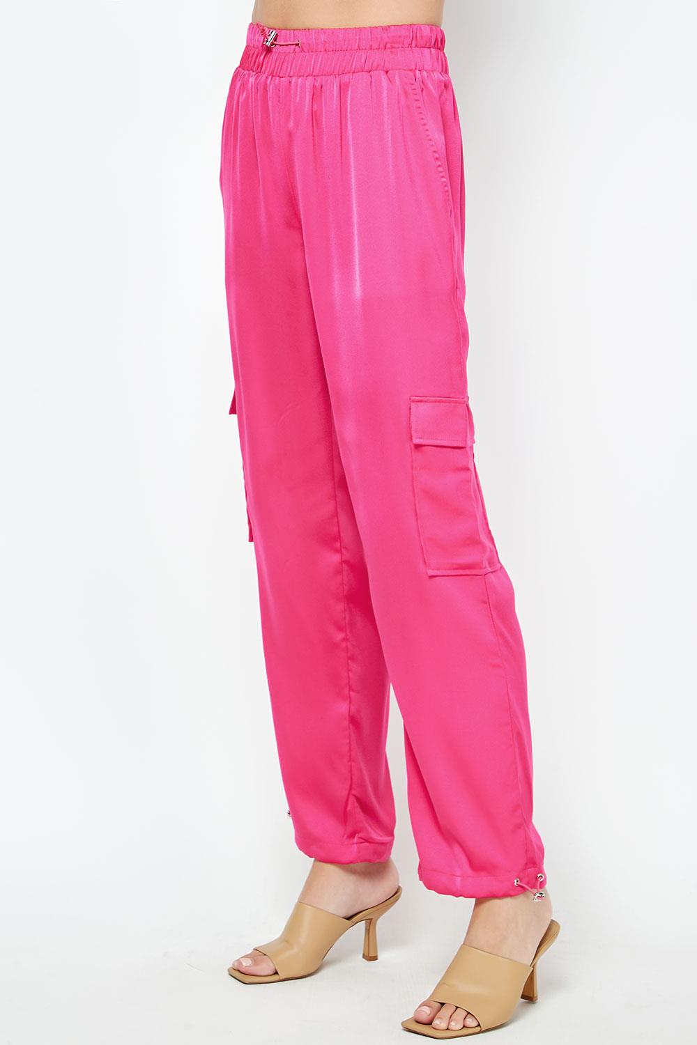 Elastic Drawcord Satin Pants