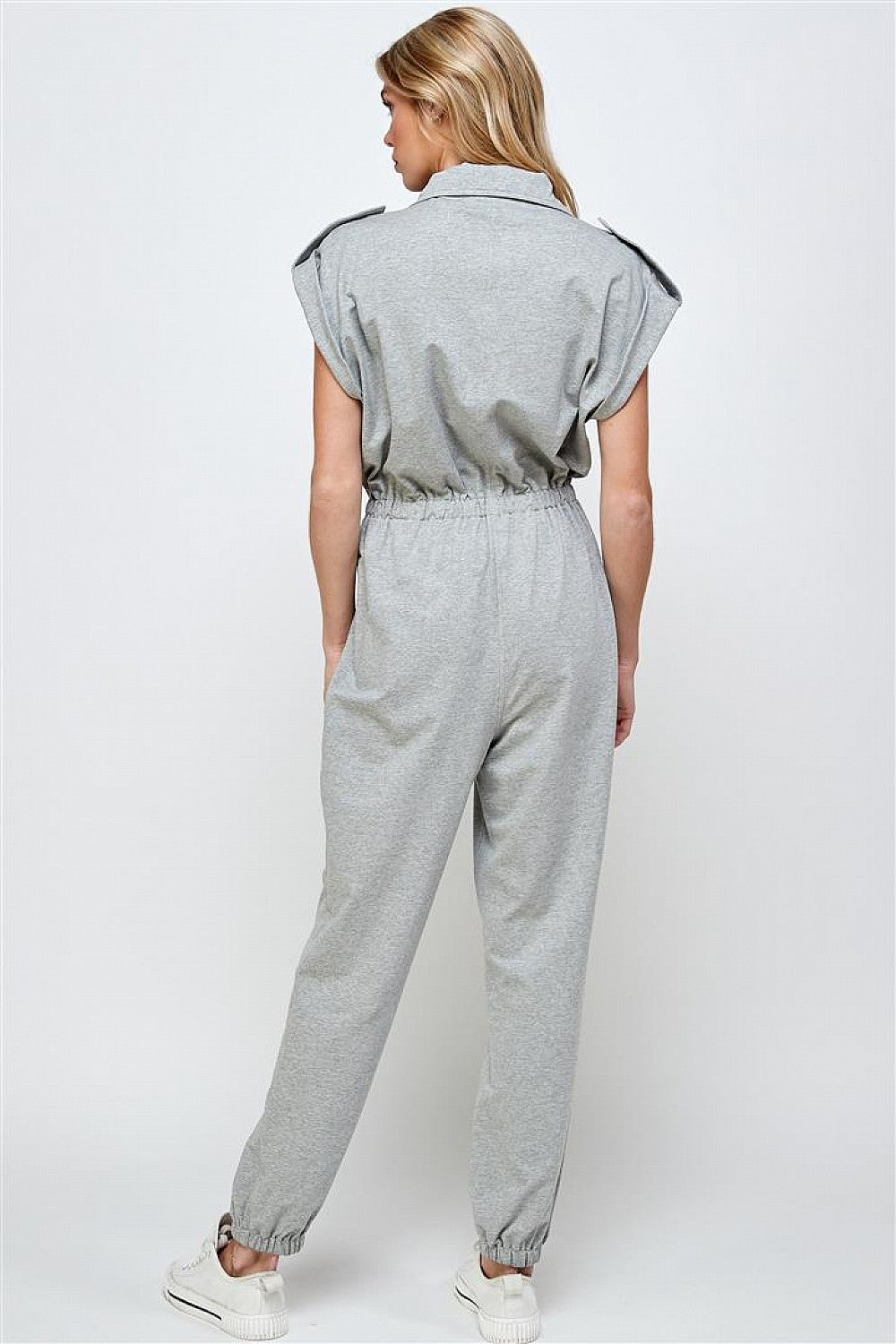 Pocket Detail High Neck Sleeveless Jumpsuit