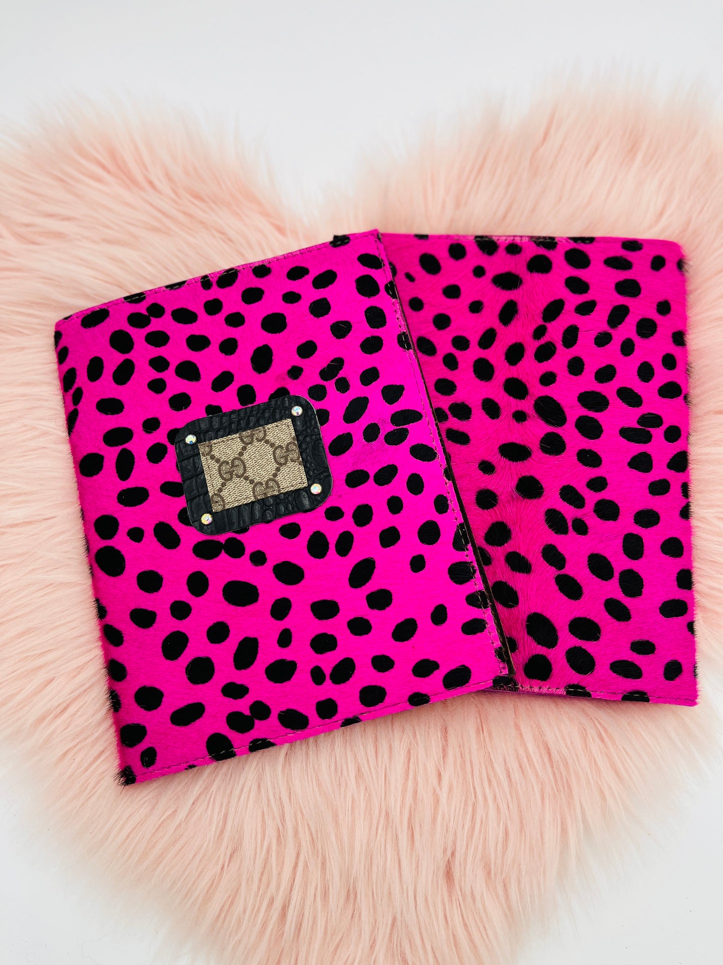 Bambam Large Journal Pink and Black Hair on Hide