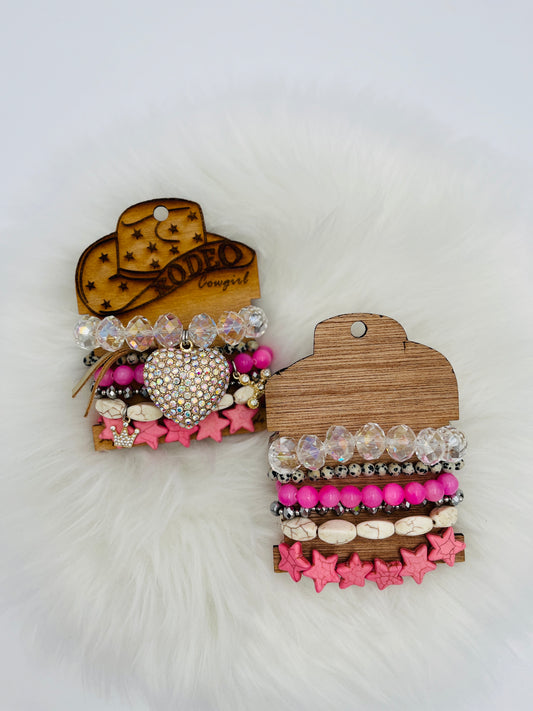 Bracelet Stack Pink Heart