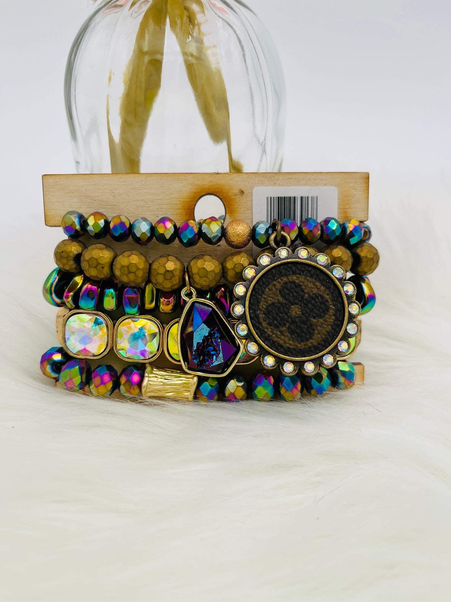 Bracelet Stack-Iridescent blues and golds