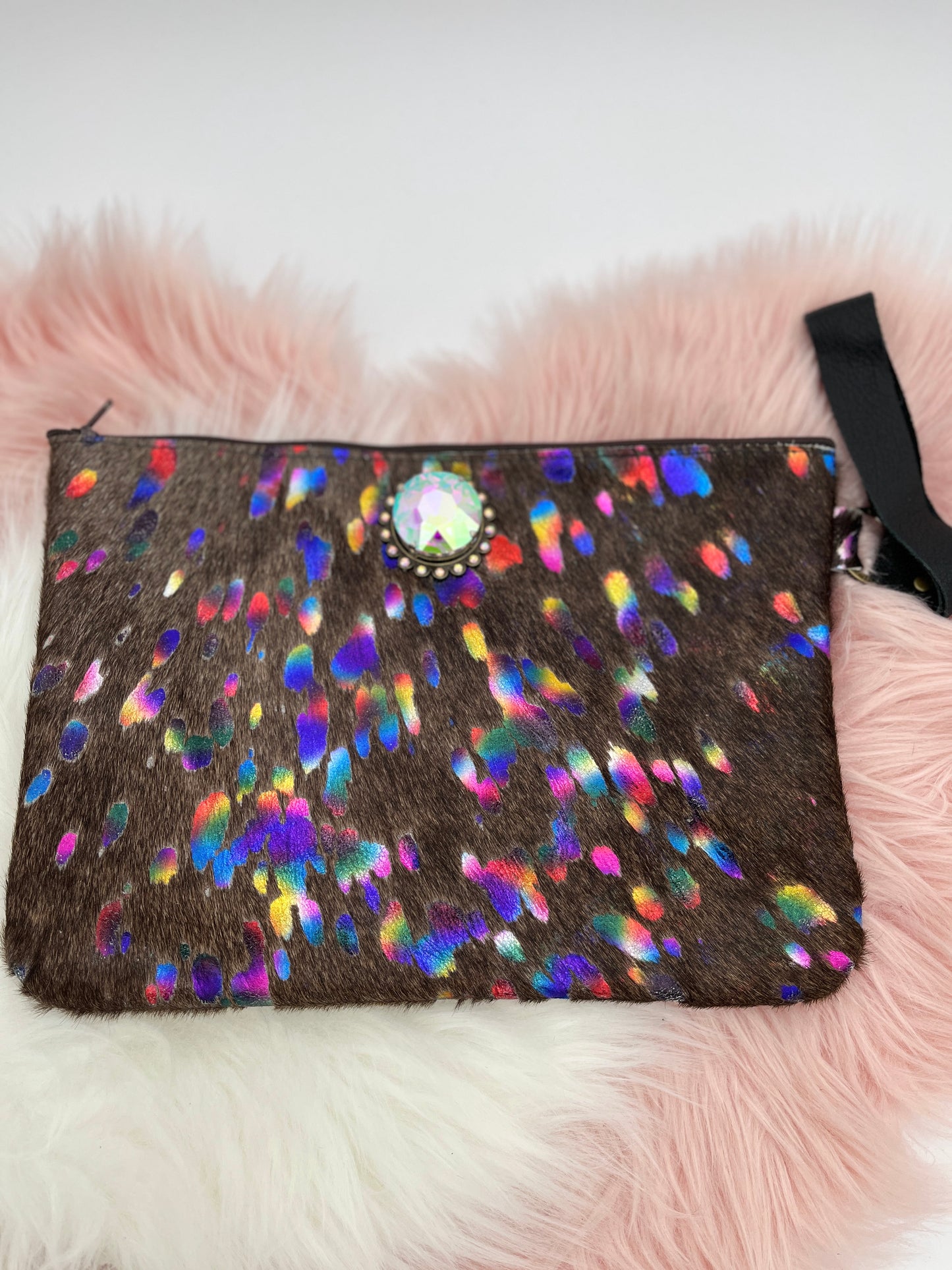 Makeup Bag Large Wristlet Everyday Bag Colorful Metallic