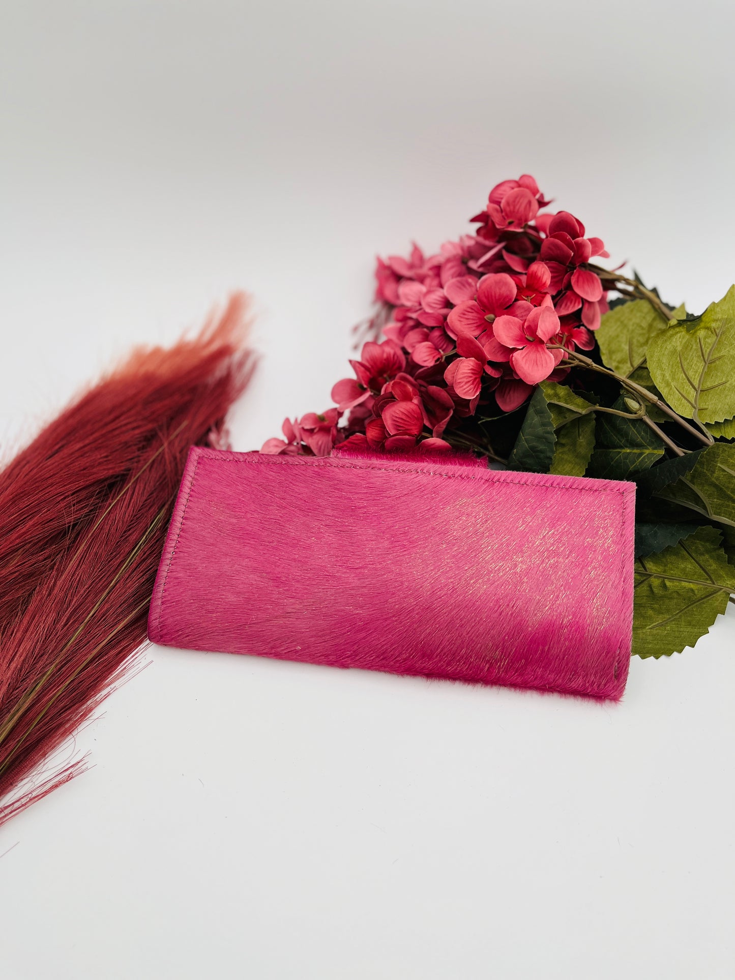 Pink Hair on Hyde with Native American Coin Clutch Wallet