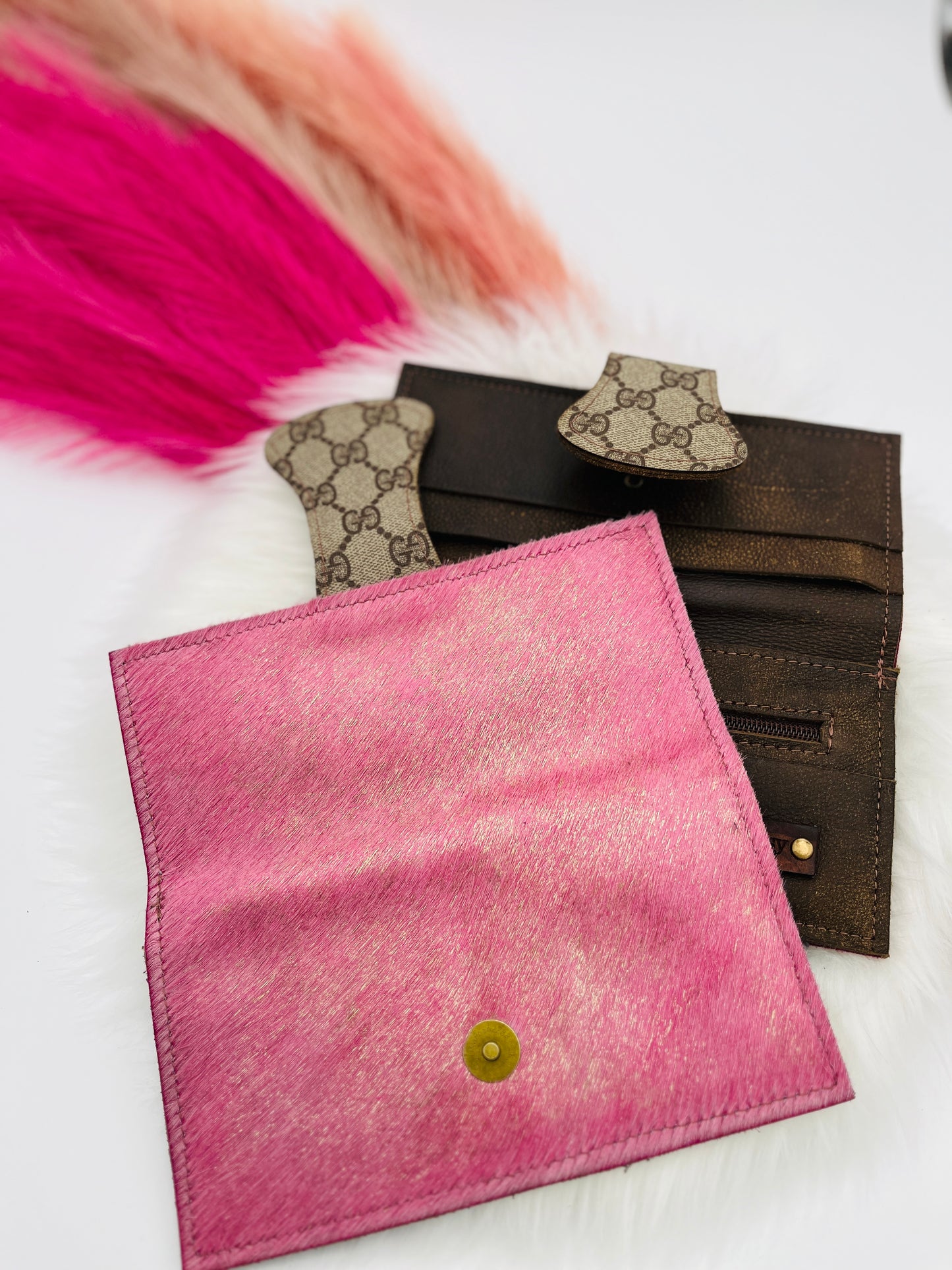 Pink Hair On Hide small wallet w/UCG